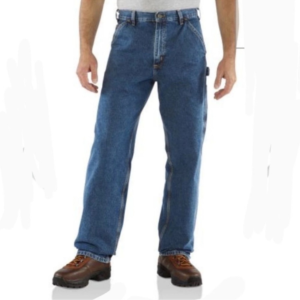 Carhartt Men's Relaxed Fit Blue Denim Jeans Original Loose Fit 34X34
